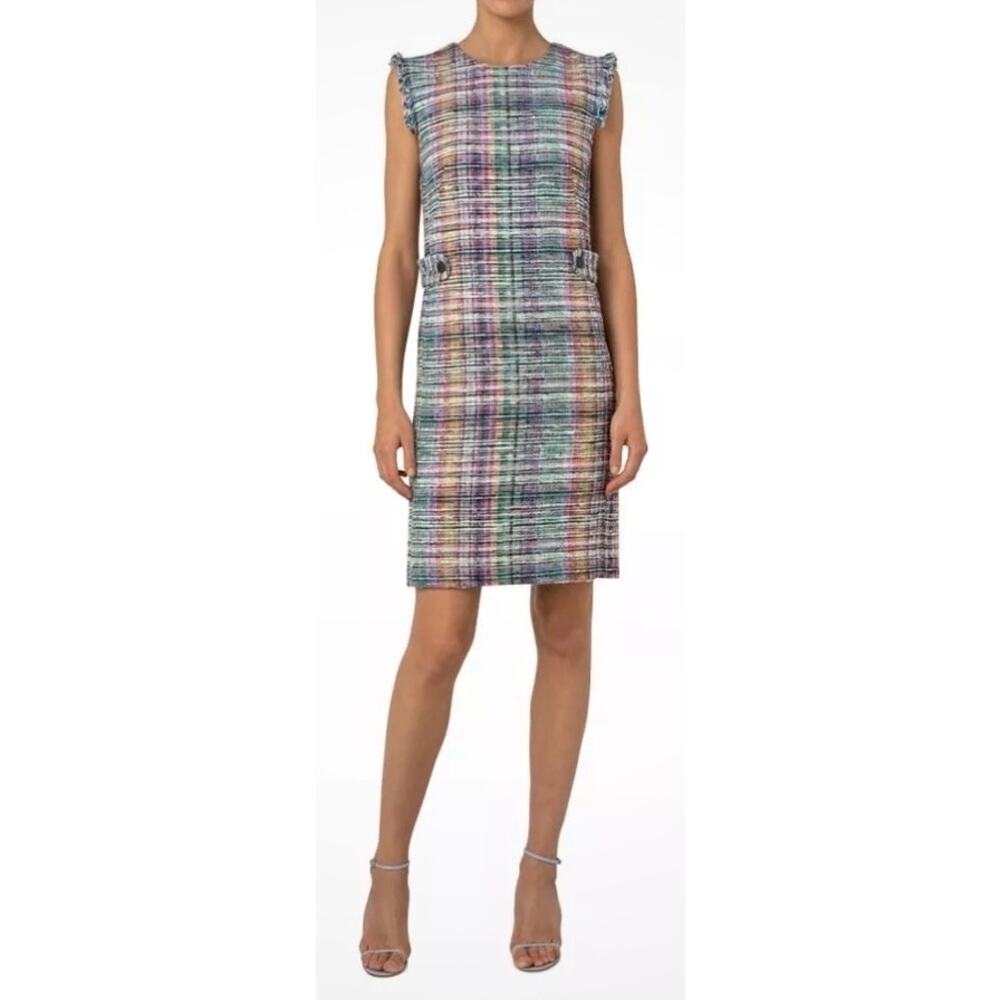 Akris Punto Multicolor Plaid Mini Dress
